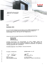 Dorma Zertifikat2018